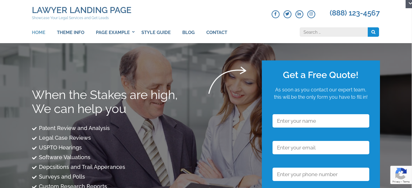 Lawyer Landing Page – Best Free Landing Page WordPress Theme Lawyer Landing Page - Best Free Landing Page WordPress Theme