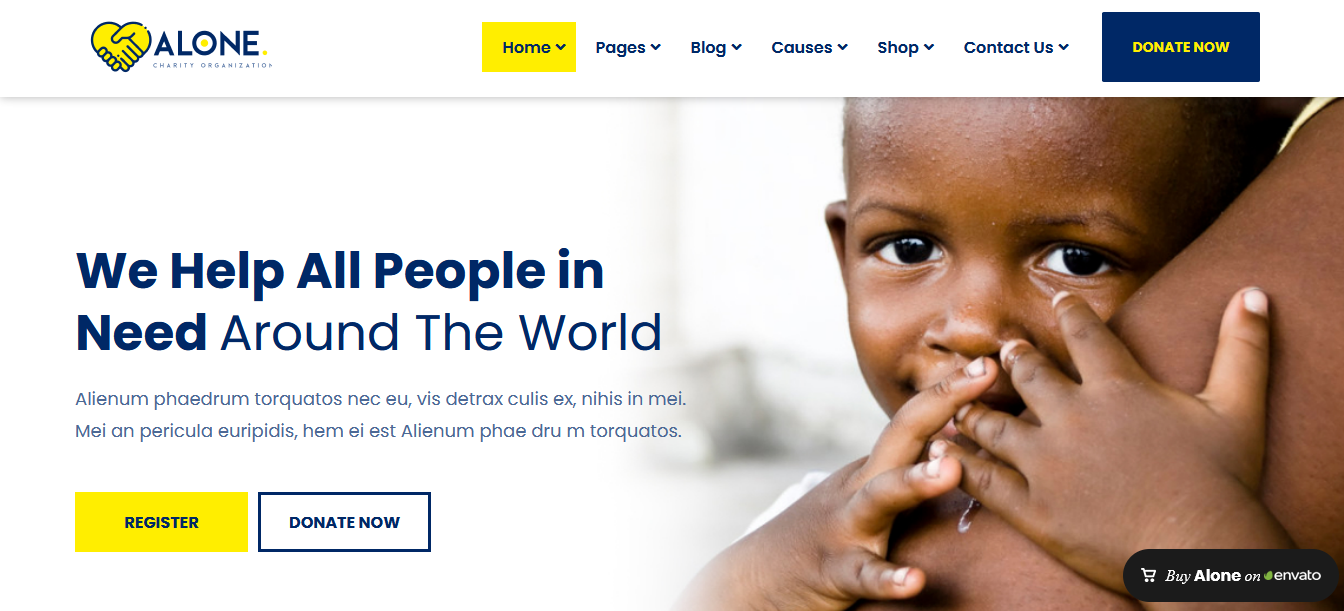 Alone – Best WordPress Theme for Non Profit Organizations Alone - Best WordPress Theme for Non Profit Organizations