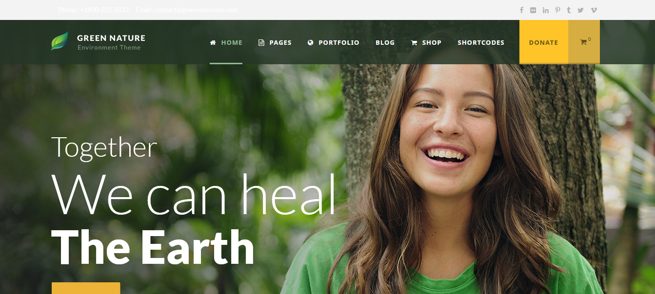 Green Nature – Best WordPress Theme for Non Profit Organizations Green Nature - Best WordPress Theme for Non Profit Organizations