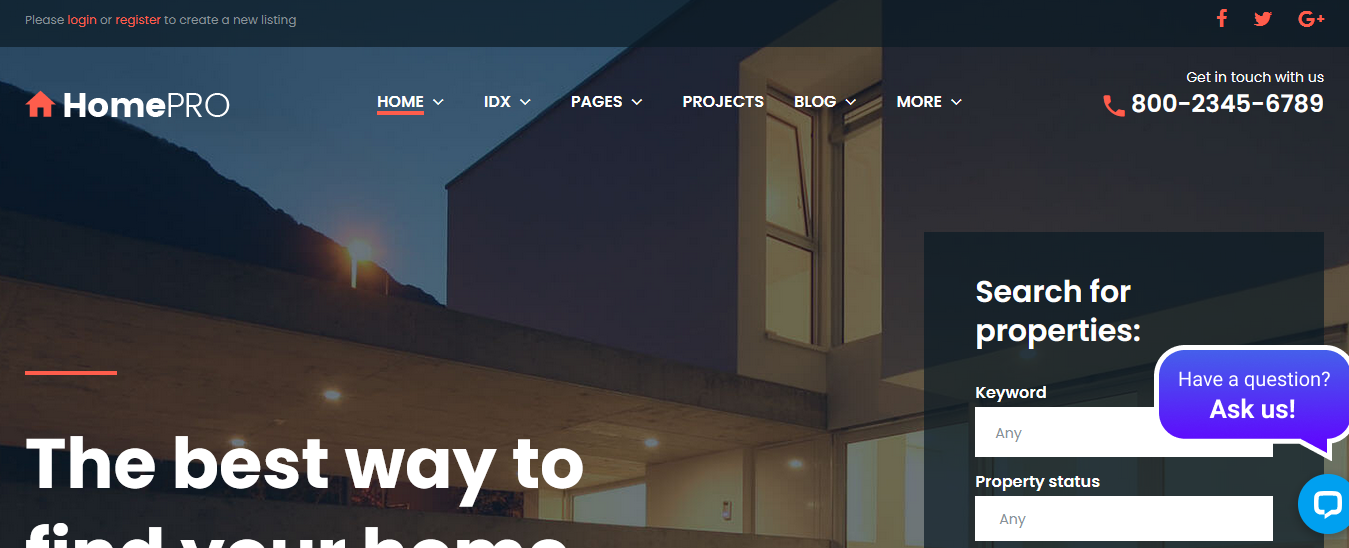 HomePro – Best Real Estate WordPress Theme HomePro - Best Real Estate WordPress Theme