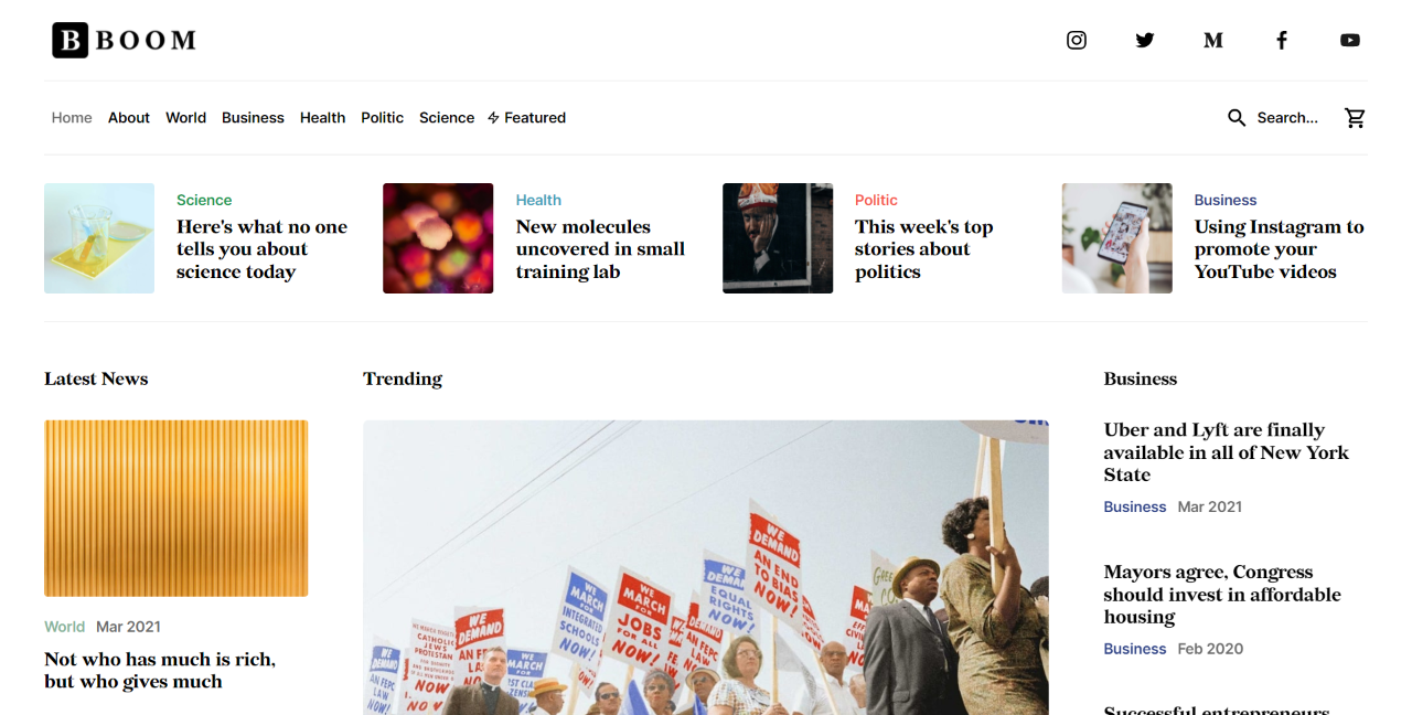 Webflow CMS template – Boom Webflow CMS template