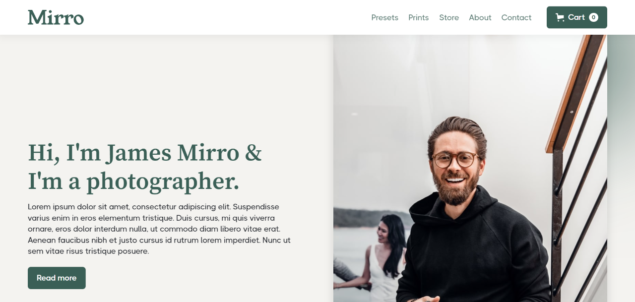 Webflow Photography template – Mirro Webflow Photography template