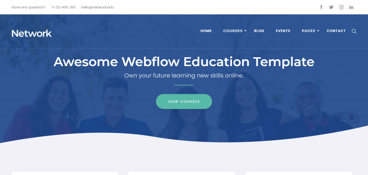 Webflow College Website Templates – Network Webflow College Website Templates