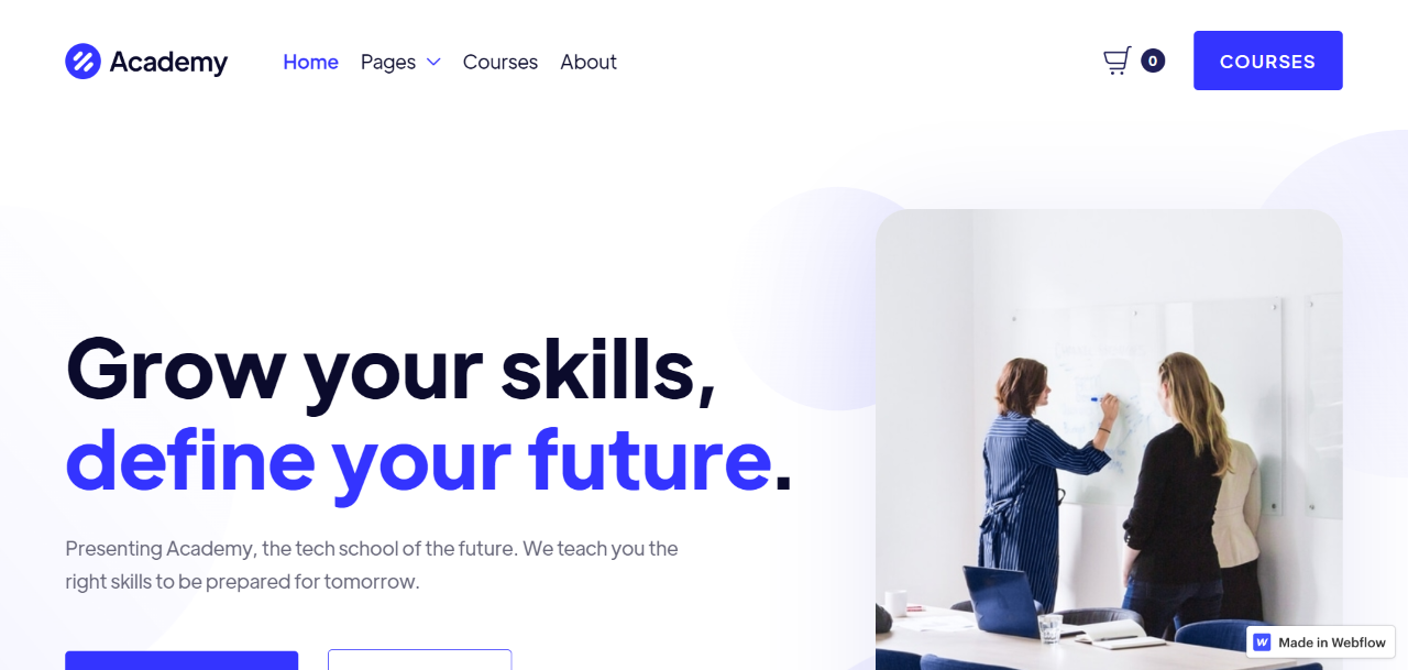 Webflow Education Templates – Academy Webflow Education Templates