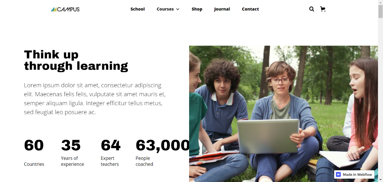 Webflow college website templates – Campus Webflow college website templates