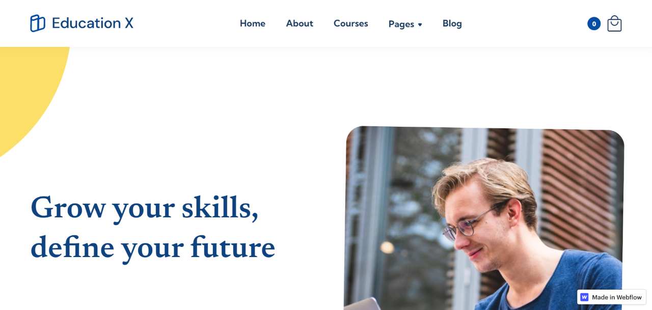 Webflow college website templates – Education X Webflow college website templates