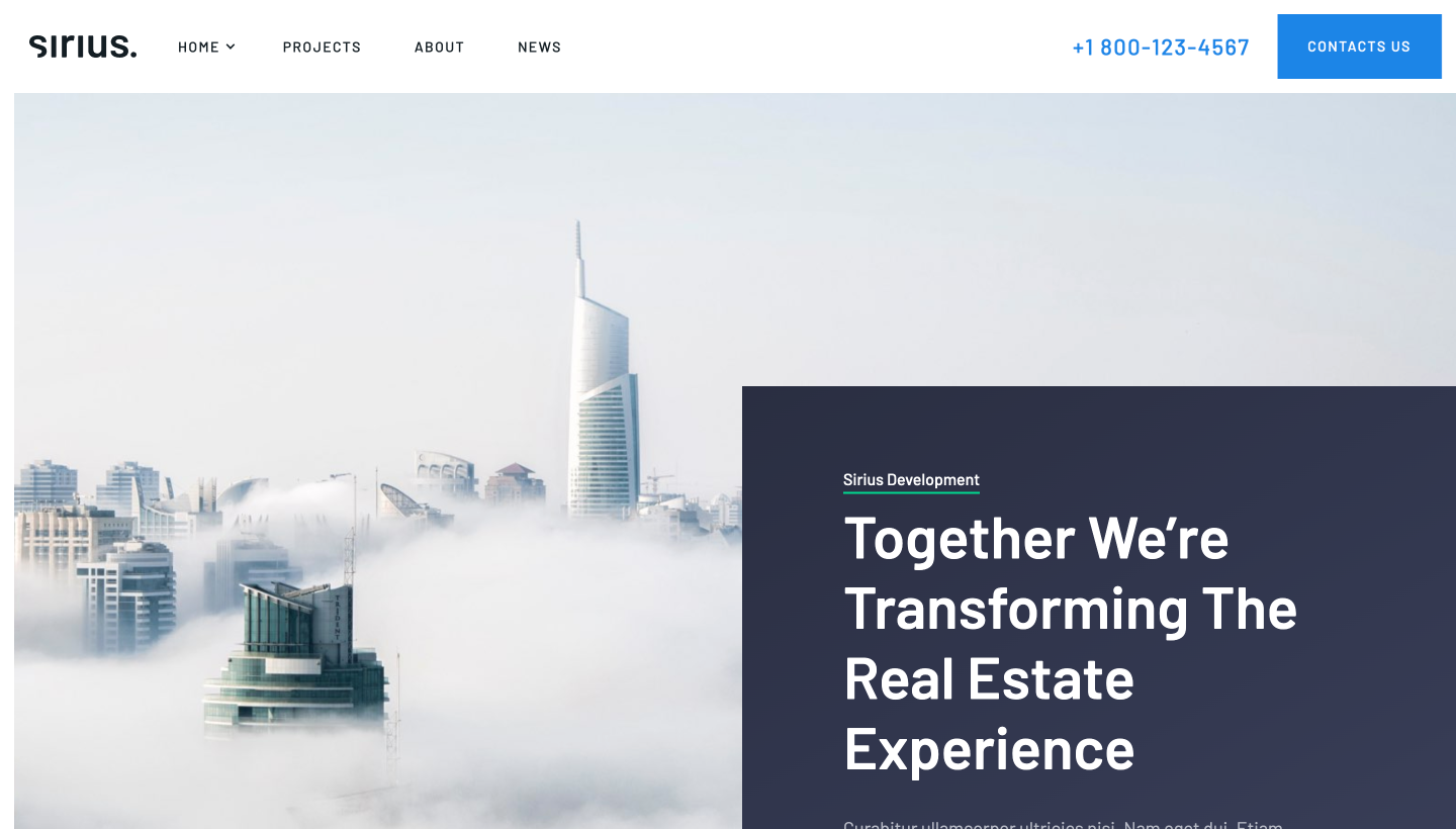 real estate-website-templates-Sirius real estate website templates