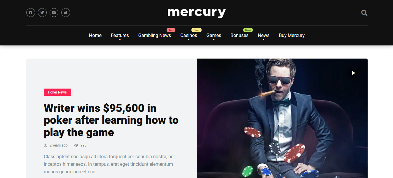 Mercury – Best WordPress Casino Theme Mercury - Best WordPress Casino Theme