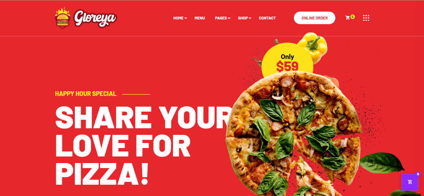 Gloreya – Best Food Delivery WordPress Theme Gloreya - Best Food Delivery WordPress Theme