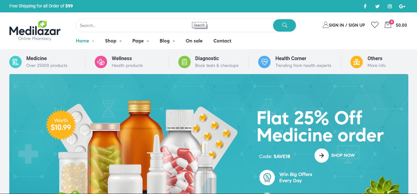 Medilazar – Best Pharmacy WordPress Theme Medilazar - Best Pharmacy WordPress Theme