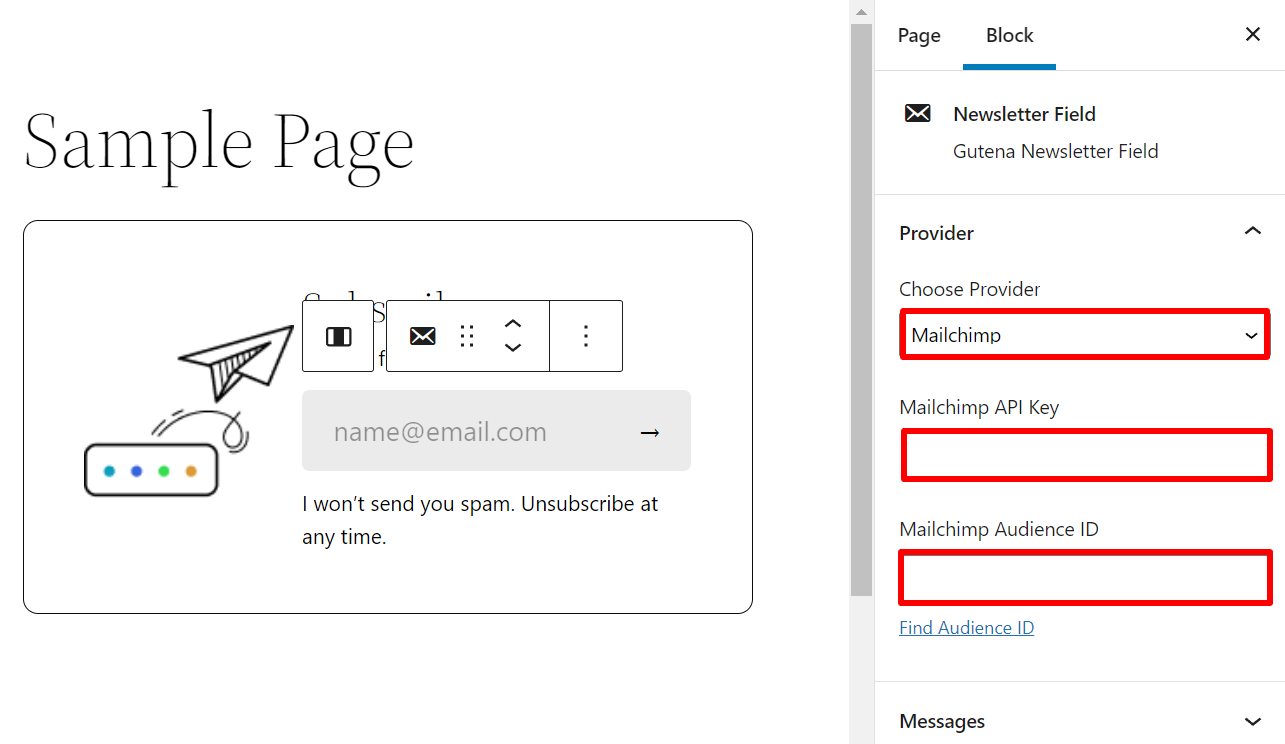 How to Email Newsletter Block in WordPress – Mailchimp option How to Email Newsletter Block in WordPress - Mailchimp option