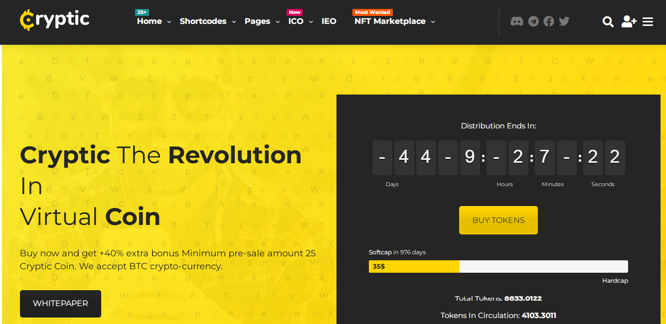 Cryptic – Best NFT WordPress Themes Cryptic - Best NFT WordPress Themes