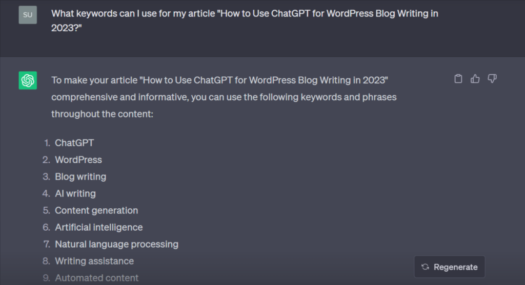 Keyword Research – Use ChatGPT for WordPress Blog Writing Keyword Research - Use ChatGPT for WordPress Blog Writing